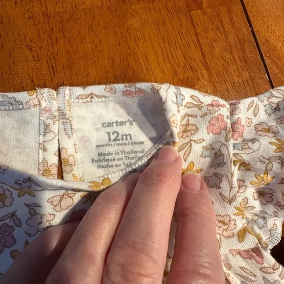 Carters Baby Girl Dress With Sweater Set 12M Pink Floral Cotton NEW WITH TAGS - Picture 8 of 8